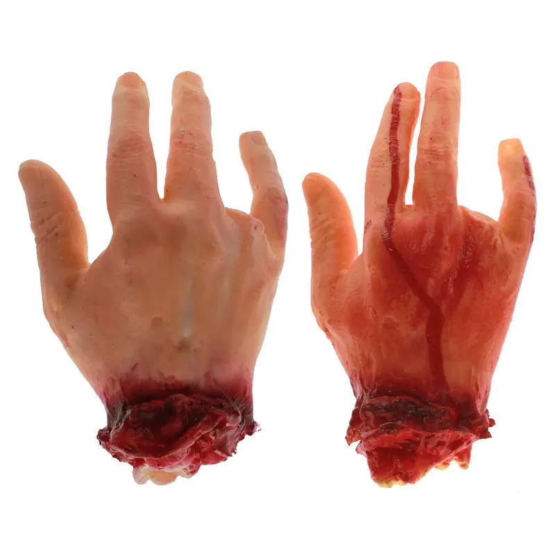 

4 Fingers Scary Severed Cut Off Bloody Fake Hand Halloween Masquerade Party Prop