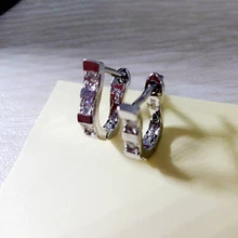 2018 New Cubic Zirconial Earring Geometry Jewelry Silver Plated Female Fashion Earrings For Women U Shape Stud Earrings