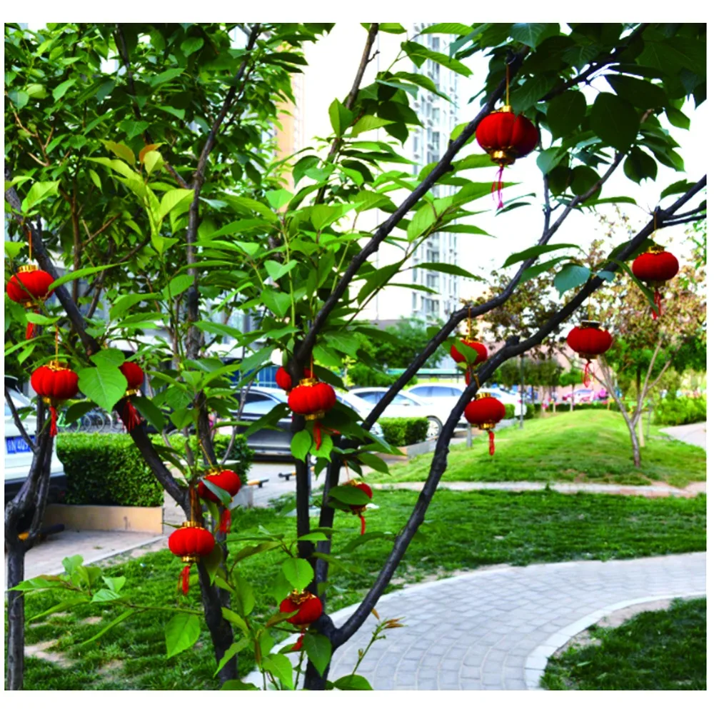 

11Pcs/Pack Small Red Traditional Chinese Lanterns, Mini Layout Lantern for Festival/ Wedding/ Party Hotel Festival Decorations