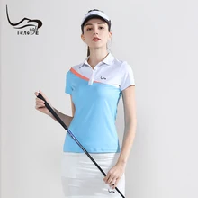 EAGEGOF летние Для женщин тенниска с коротким рукавом спортивная одежда с УФ-защитой дышащая Для женщин Гольф одежда новая женская одежда