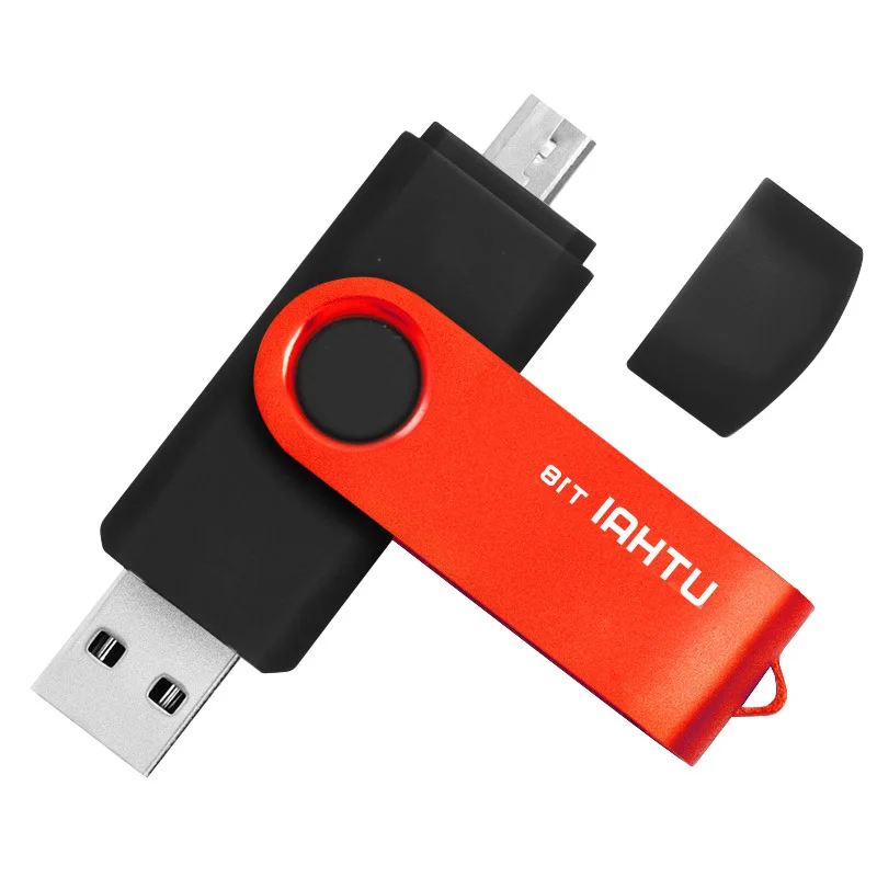UTHAI T18 USB OTG флэш-накопитель 32 г 16 г 8 г смартфон ручка-накопитель к Micro USB портативный накопитель металлический диск памяти USB2.0 - Цвет: Красный