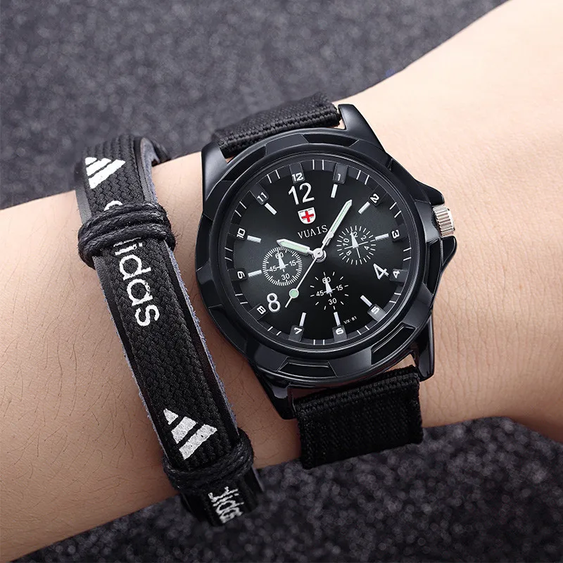 

Hot Sell Outdoor Mens Watch Military Strength Nylon strap Sport Watch Analog Quartz Army Wrist Watch Casual Young Dropshipping