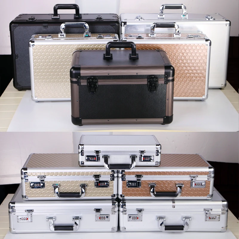 Aluminum alloy portable Password box tool case Safe Deposit Box Instrument box Document storag Aluminum alloy portable Password box tool case Safe Deposit Box Instrument box Document storag