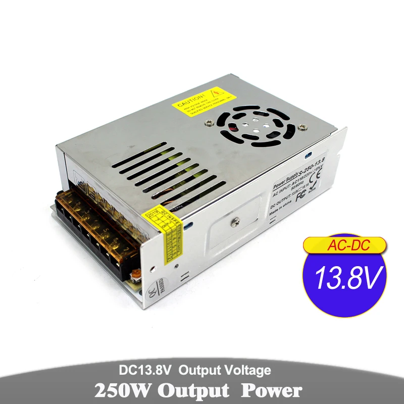 250 Вт 13 8 В постоянного тока импульсный трансформатор 220 110 AC DC13.8V источник питания