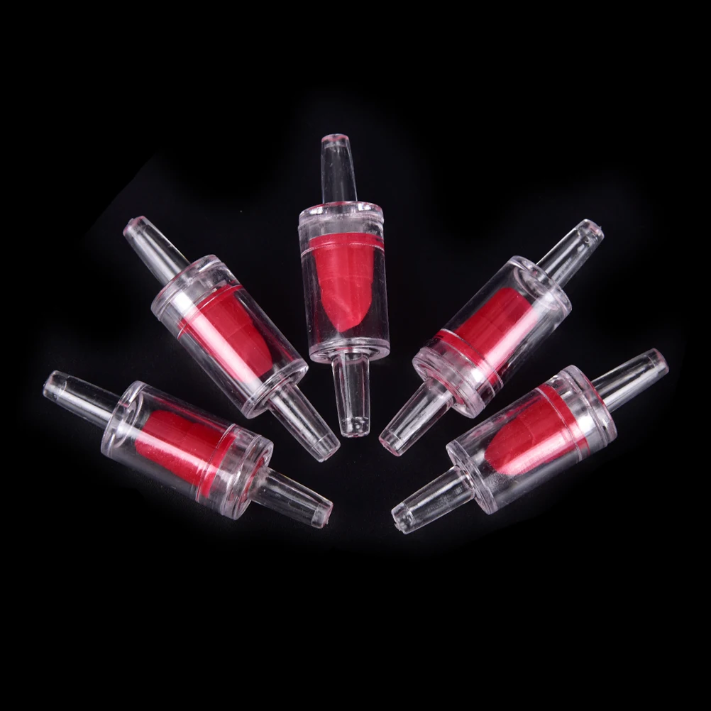 

High quality 2 PCS Plastic One Way Non-Return Check Valve Aquarium Co2 System Aquarium Air Pump Red Water Tools