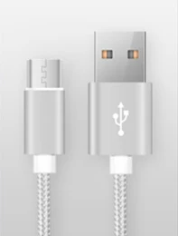 Кабель usb type-c для huawei xiaomi redmi note 7 USB-C кабель для быстрой зарядки мобильного телефона type-C для samsung Andorid 2.1A нейлон 1 м - Цвет: Серебристый