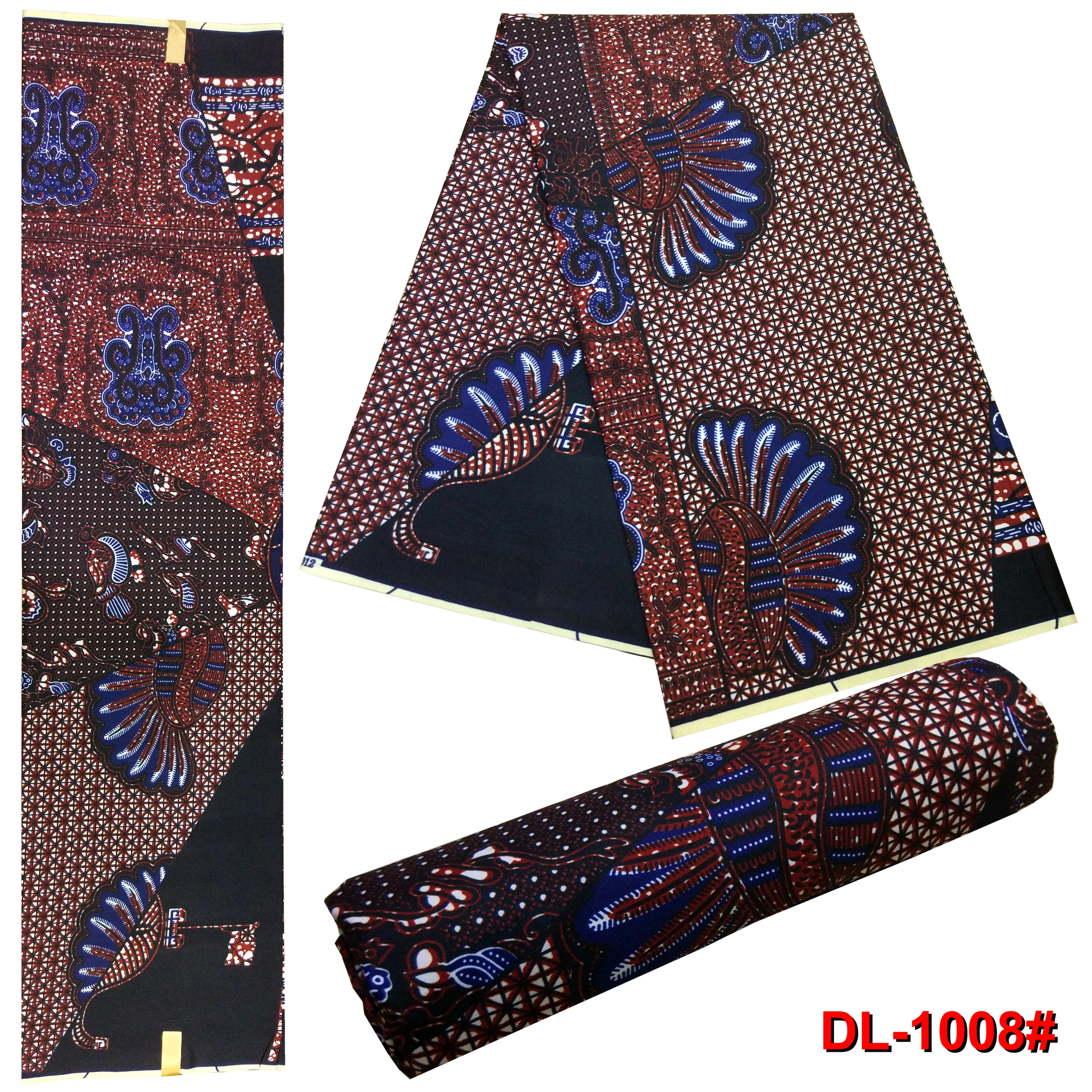 

ankara african wax print fabric veritable java wax print fabric brocade jacquard fabric nigerian garment material 6yard/setL1402