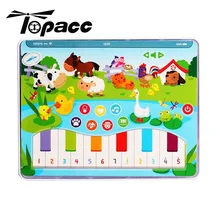 Early Educational Functionally Pad Farm Animal Learning Kid Cute Multi-functional Piano Button Fun For Children Baby Music baby walker four wheels multi functional go cart with musical piano writing board early learning educational first step car