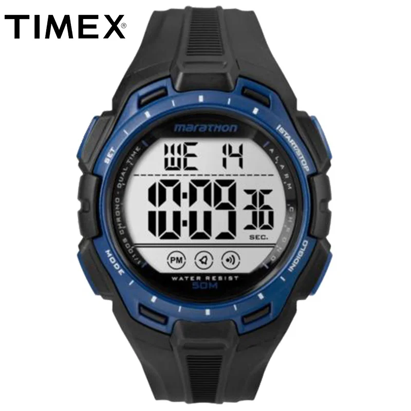 Timex оригинальный Для мужчин смотреть марафон TW5K946 ЖК дисплей Циферблат цифровой
