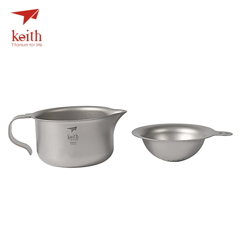 Keith titanio 6 piezas en 1 Kong Fu té portátil al aire libre Camping taza tazas de juego de té chino ultraligero sólo 225g Ti3910