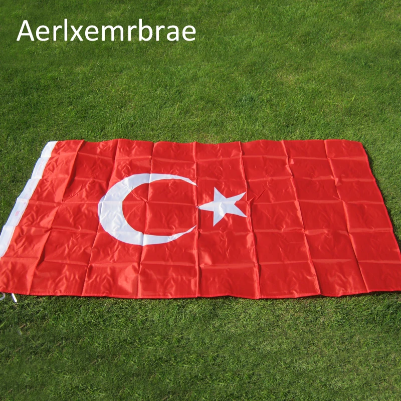 

free shipping aerlxembrae flag TURKEY FLAG 3FT X 5FT FLAGS TURKISH 90x150cm Hanging National flag Turkey