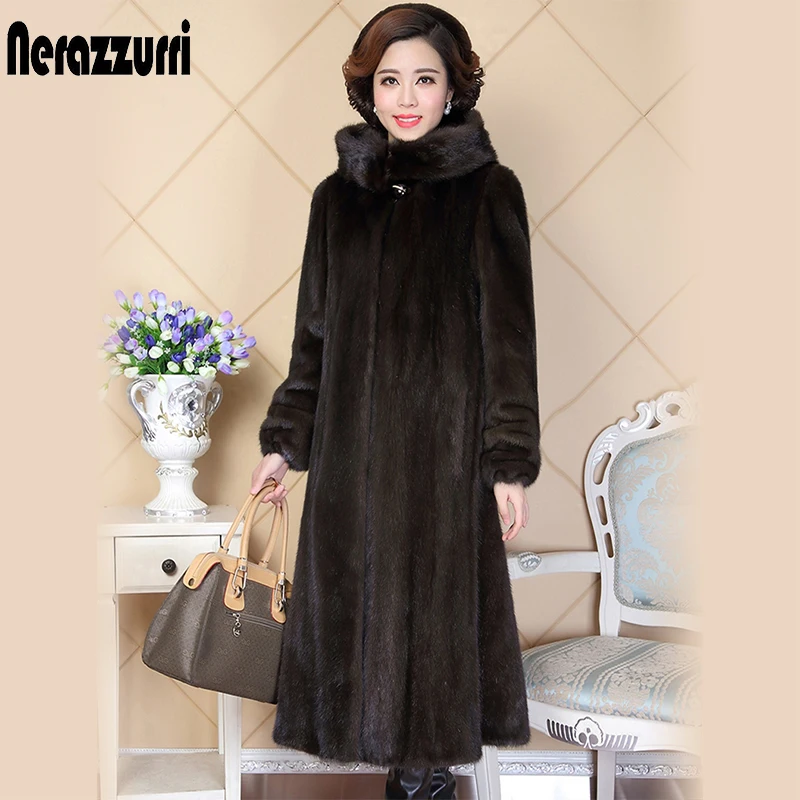 Nerazzurri real mink fur coat for women china full sleeve thick warm ...