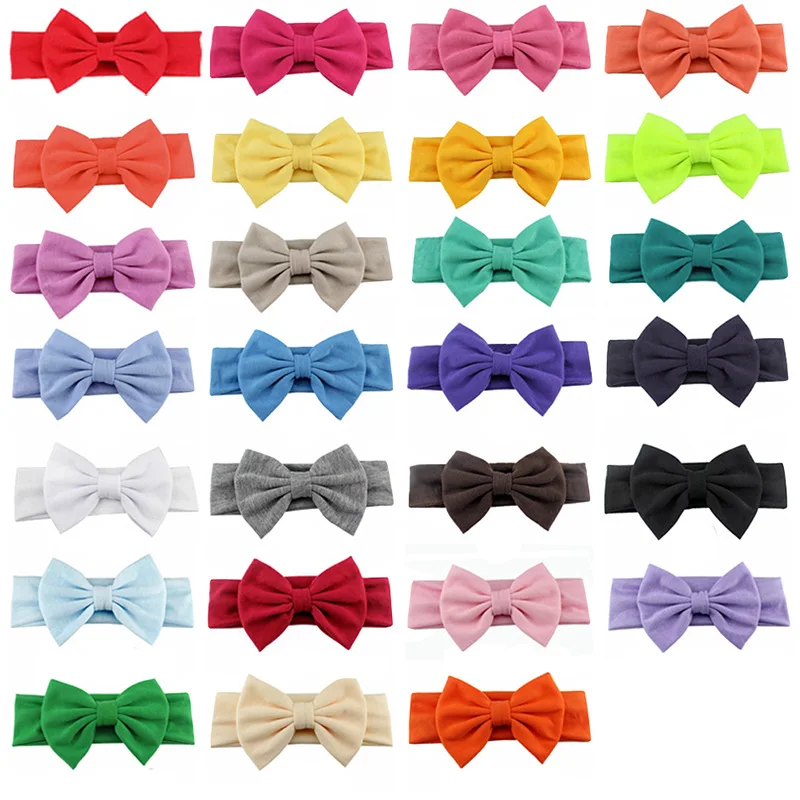 

10pcs/lot High Quality Kids 100% Cotton Headbands With 11CM Bows For Birth Girls Top Quality Headwear