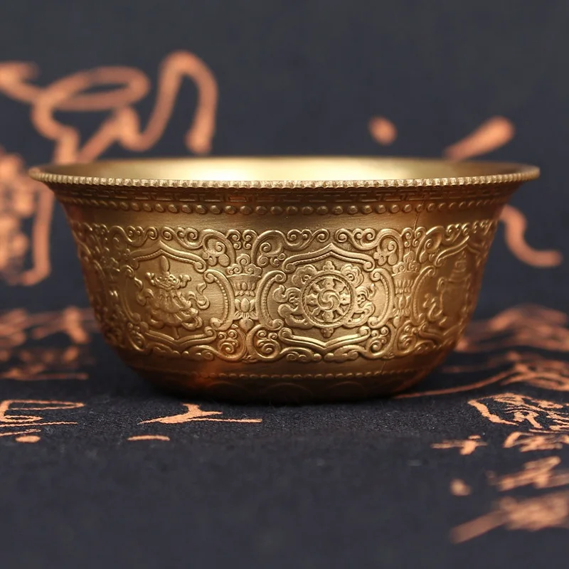 KiWarm CopperBowl в стиле ретро тибетская плитка буддистское предложение чаша для воды