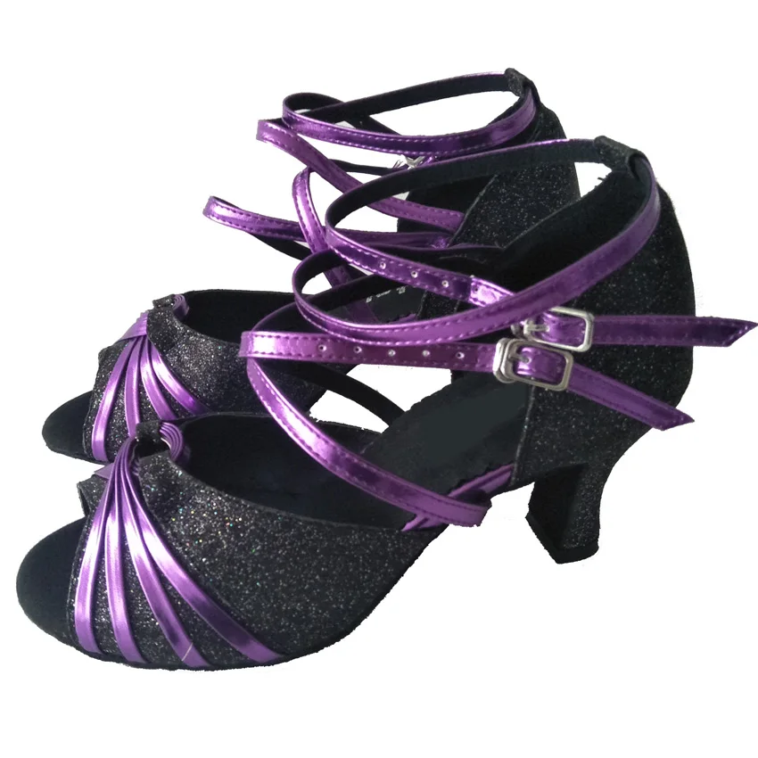Elisha/Танцевальная обувь на заказ; женская обувь для латиноамериканских танцев на каблуке; танцевальные сандалии с открытым носком и двойным ремешком; черные танцевальные туфли