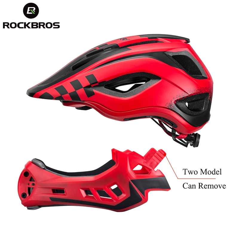 ROCKBROS, полностью покрытый детский шлем, велосипедный, параллельный, автомобильный, мотоциклетный, детский шлем 2 в 1, спортивный, безопасный, для гонок, Защита рта