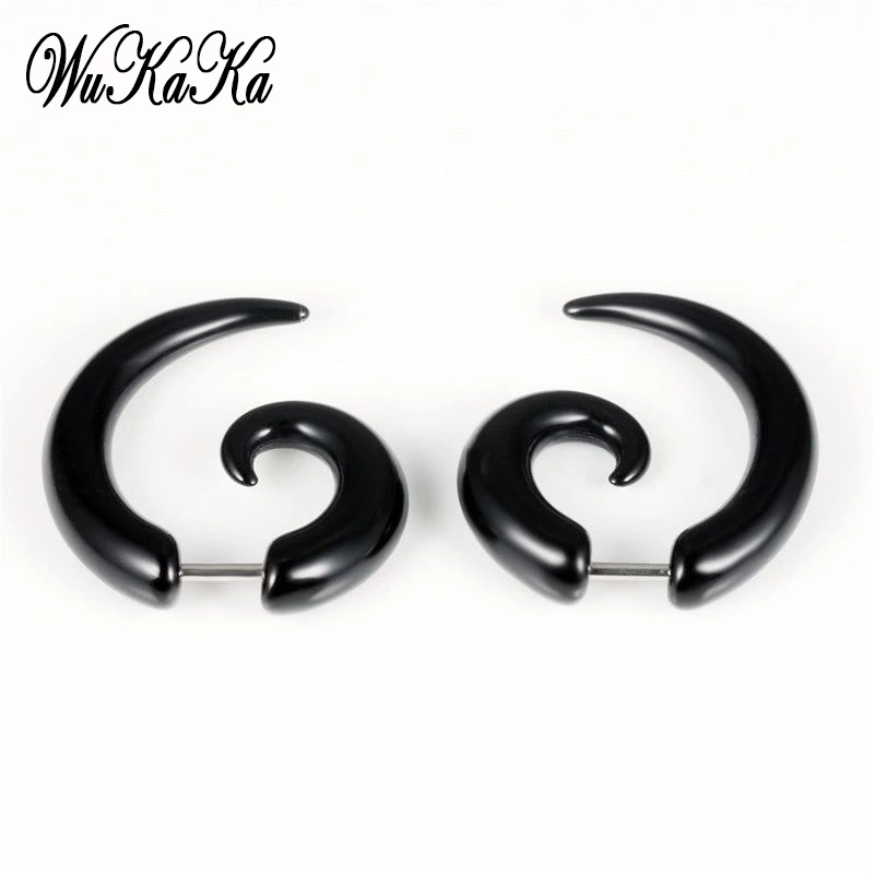 Wukaka, черная улитка, серьги-гвоздики, мужские, коготь быка, серьги для мужчин, мальчик, панк, серьги для мужчин, мужские ювелирные изделия, Прямая поставка