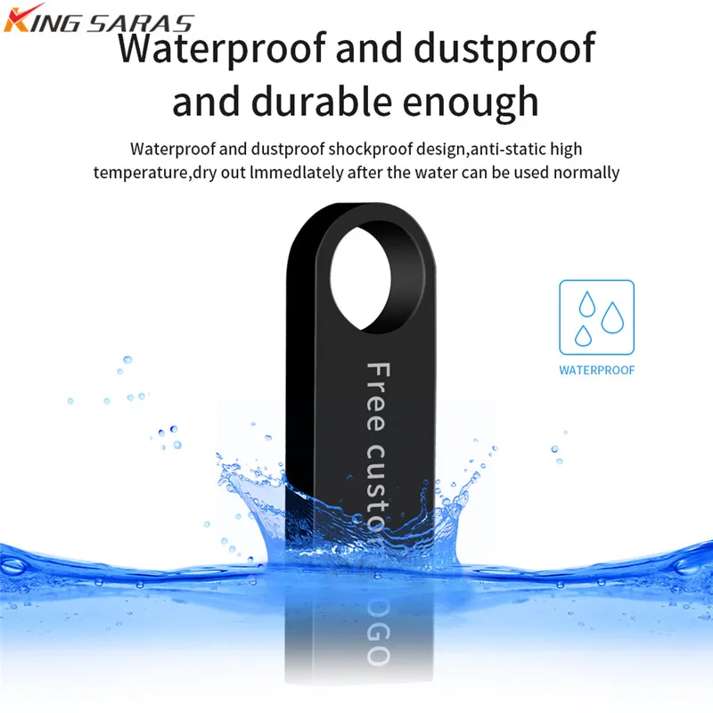 

King saras new high speed key pen drive metal 3.0 mini 32GB usb flash drive 64GB 16GB 8GB 4GB usb stick 128GB free print LOGO
