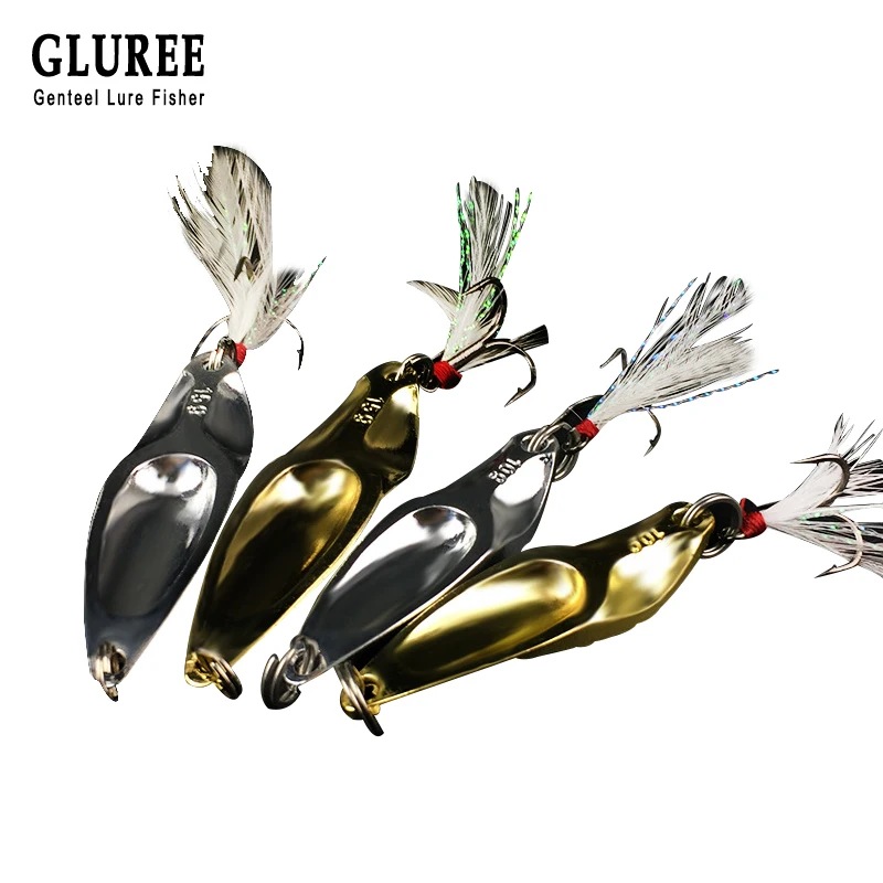 GLUREE 10Pcs/Lot 10g 15g Fishing Lures Spinners Spoon Lure Hard Metal Viper Sequins Artificial Bait Paillette Tackle | Спорт и