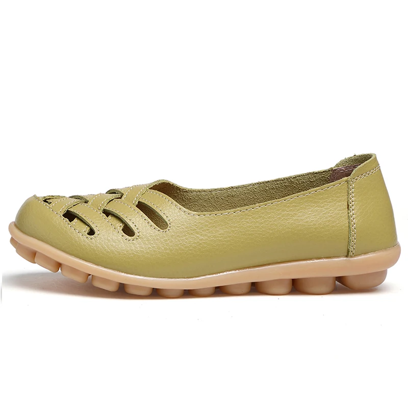 Повседневная обувь для женщин; Туфли-оксфорды; 15 цветов; классическая женская обувь из вулканизированной кожи; женская обувь на плоской нескользящей подошве с круглым носком; большие размеры 34-44 - Цвет: Apple green