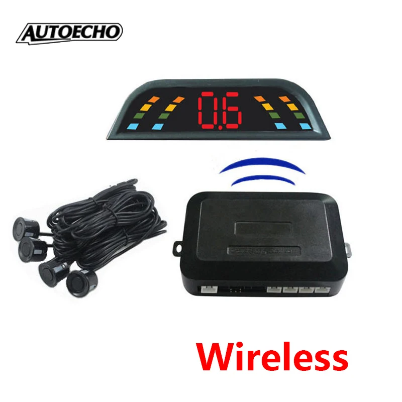 

Wireless Parking Sensor Kit 4 Buzzers LCD display Car parktronic Assistance Auto Reverse Backup Radar Monitor System detector