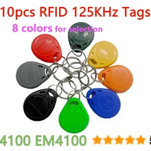 10 шт./партия 125 кГц RFID тег проксимити-идентификатор, Токен бирка в виде брелка для ключей пластиковый водостойкий Чип TK4100 для контроля доступа посещаемость времени