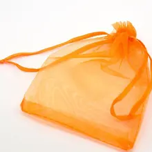 500 шт/партия оранжевая органза свадебные подарочные сумки и мешки 12x9 см