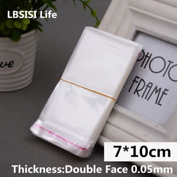 

LBSISI Life 1000pcs 7x10cm 7*10cm Packaging Self Adhesive bags Plastic OPP Clear Pack Cookie Candy Sundries Jewelry Gift Bag