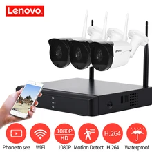 LENOVO 3CH массив HD домашний Wi-Fi беспроводная камера безопасности Система DVR комплект 1080 P CCTV wifi Открытый Full HD сетевой видеорегистратор наружного наблюдения комплект Номинальная