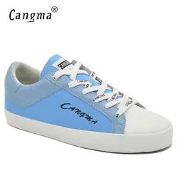 CANGMA Элитный бренд холст Спортивная обувь женская повседневная обувь кроссовки в стиле ретро синий дышащий Кружево Up дамы Джинсовая обувь