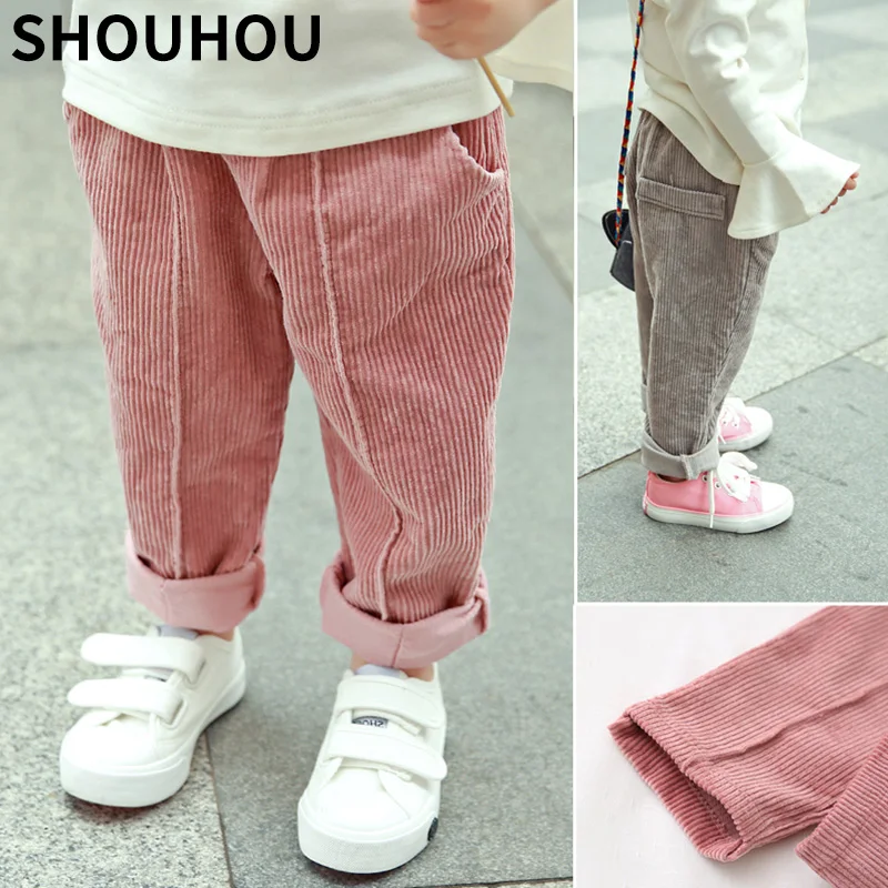 

2019 hot sell Children Corduroy Trousers Boys Girls Long Cotton Trousers Spring Autumn Casual Pants Girls Kids Crawlers Clothing