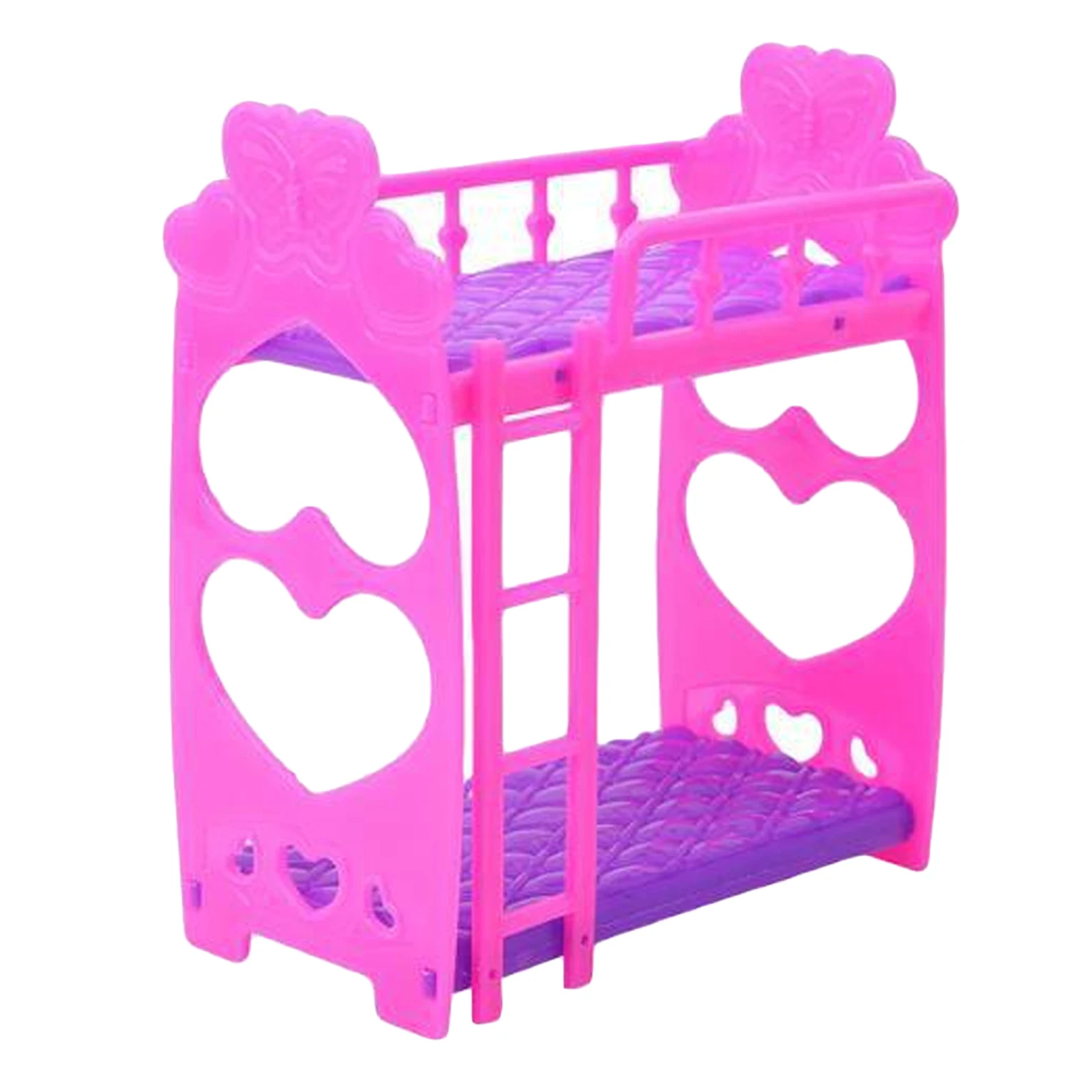Kids Doll Bunk Bed Detachable Dual-layered Bed Bedroom Dollhouse Double Bed Dolls Sleep Bed Furniture Accessories for Barbie Toy