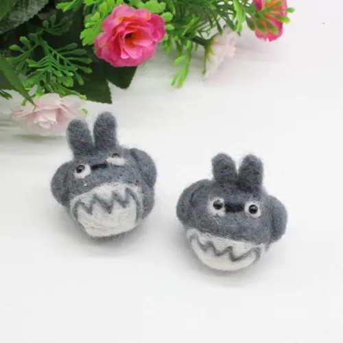 wool felt poke handmade work Japan cat panda icecream deer DIY wool ball jewelry hair accessories doll 9