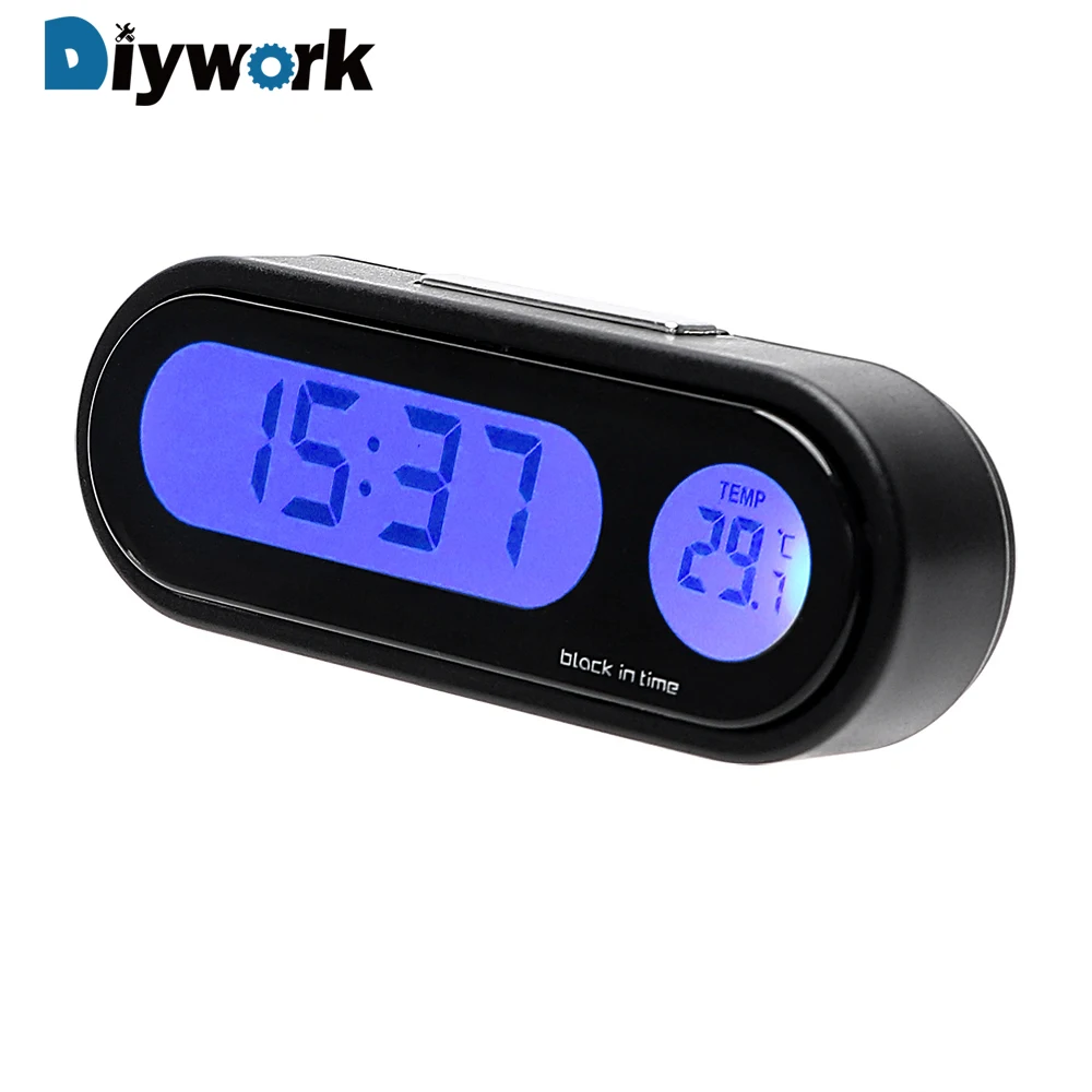 

DIYWORK Digital Clock Thermometer Automobiles Decor 2 In 1 Interior Accessories Car-Styling Ornaments Mini Car Decoration