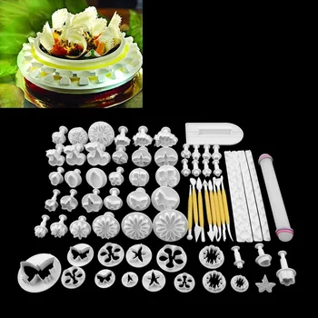 

68Pcs/set Fondant Cake Mould Cookie Sugar Craft Decorating Plunger Flowers Modelling Tools Set DIY Cake Cutters Molds Sugarcraft