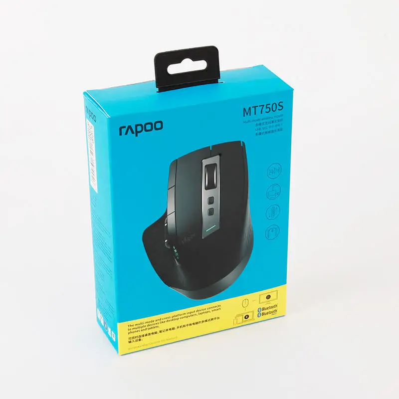 Rapoo MT750s перезаряжаемая многомодовая беспроводная мышь 3200 dpi переключение между
