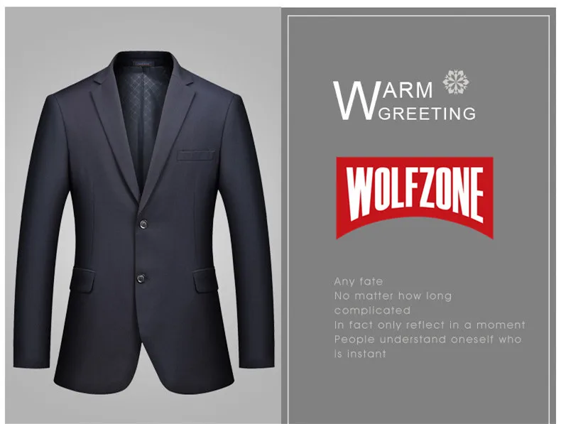 Бренд WOLF ZONE, деловой Повседневный роскошный костюм для мужчин, приталенные костюмы с брюками, 2 предмета, Свадебный Блейзер, мужской пиджак для формальной вечеринки
