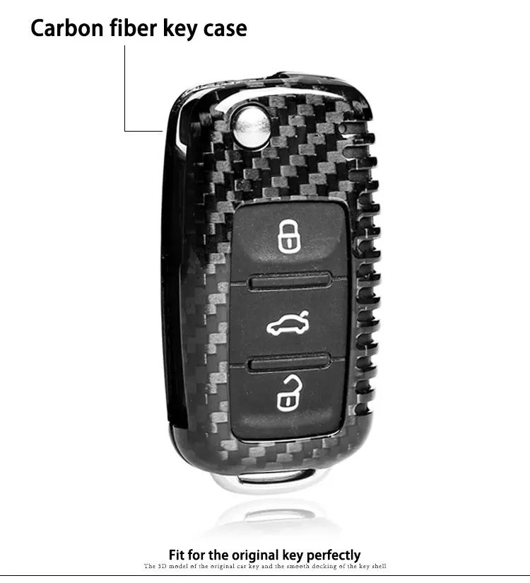 carbon fiber key case for Volkswagen__04