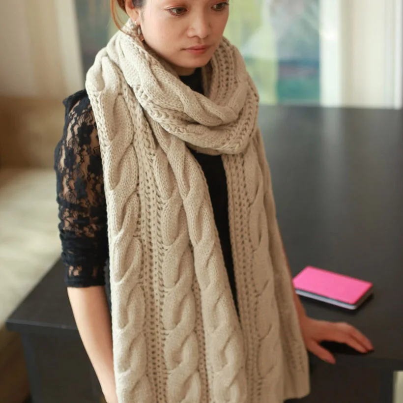 Hotsale 2017 gifts large women knitting infinity scarf Thicker muffler...