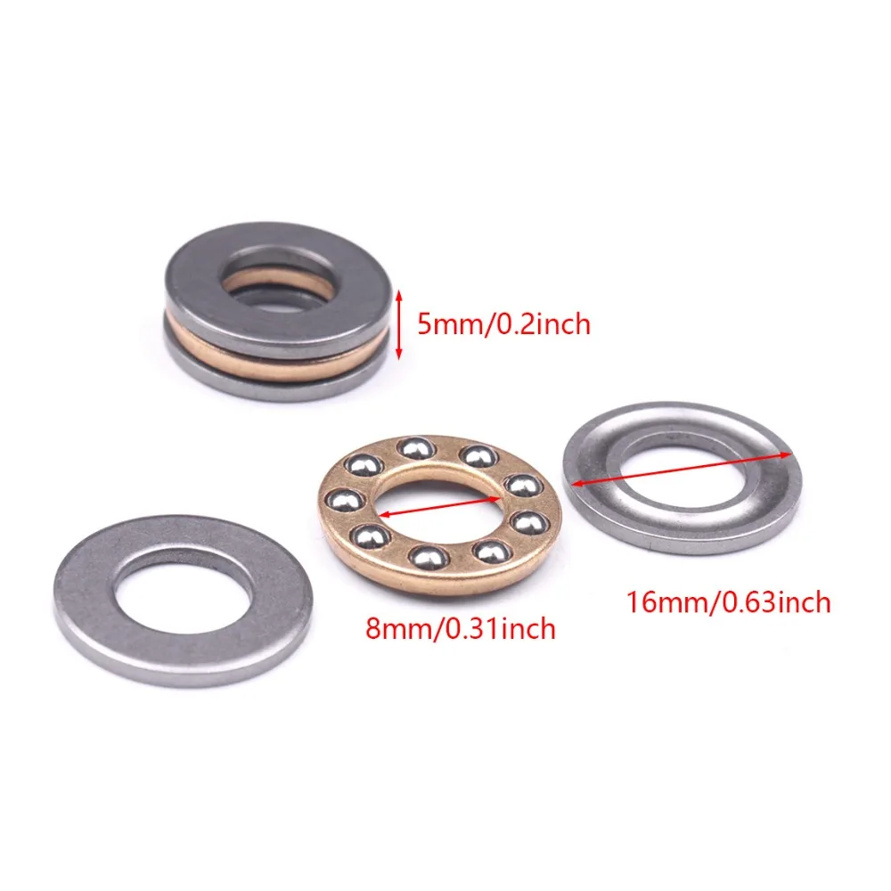 uxcell F8-19M Miniature Thrust Ball Bearings 8mm x 19mm x 7mm Chrome Steel with Washers 10 Pcs uxcell F8-19M Miniature Thrust Ball Bearings 8mm x 19mm x 7mm Chrome Steel with Washers 10 Pcs