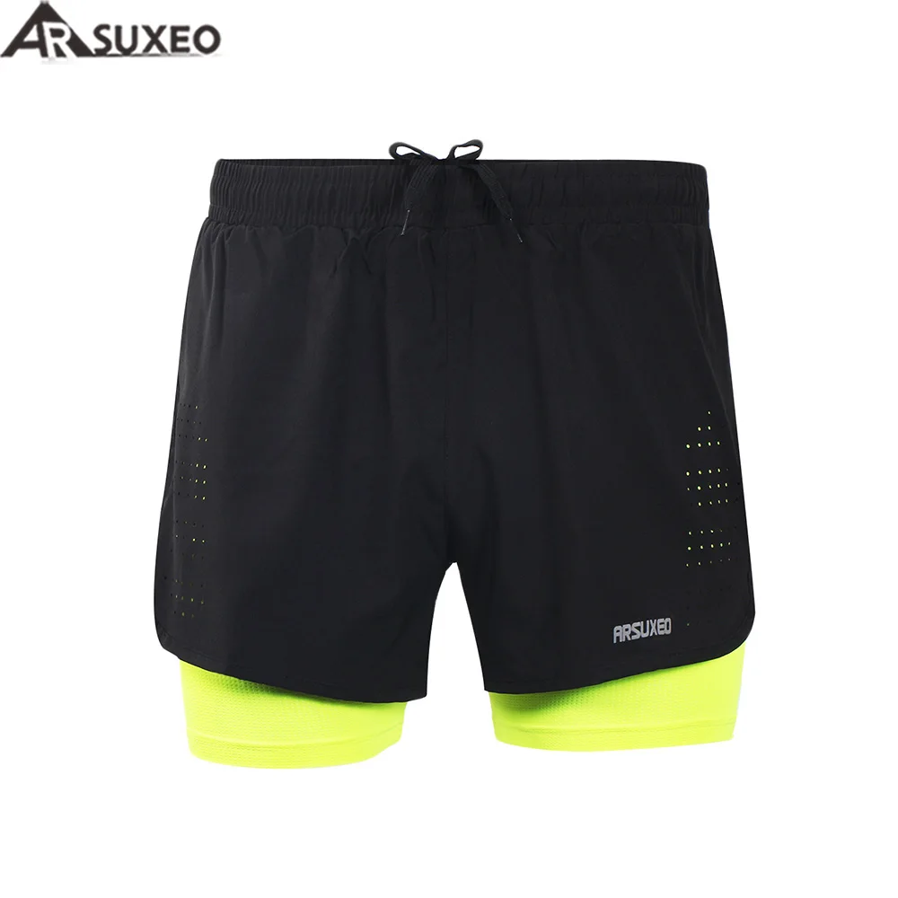 ARSUXEO 2017 Mens Sports 3" Running Shorts Active Training Exercise