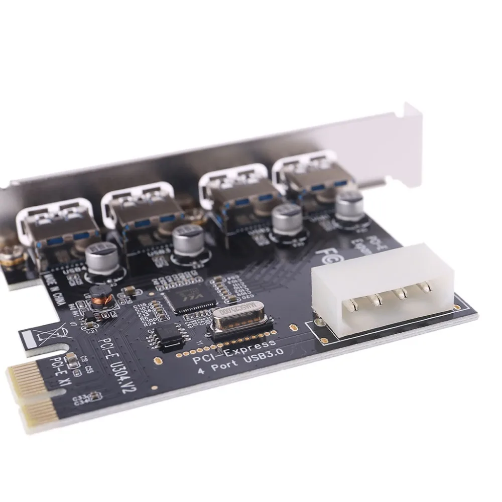 4 порта PCI-E к USB 3,0 концентратор PCI Express карта расширения адаптер 5 Гбит/с скорость новая и высокая скорость