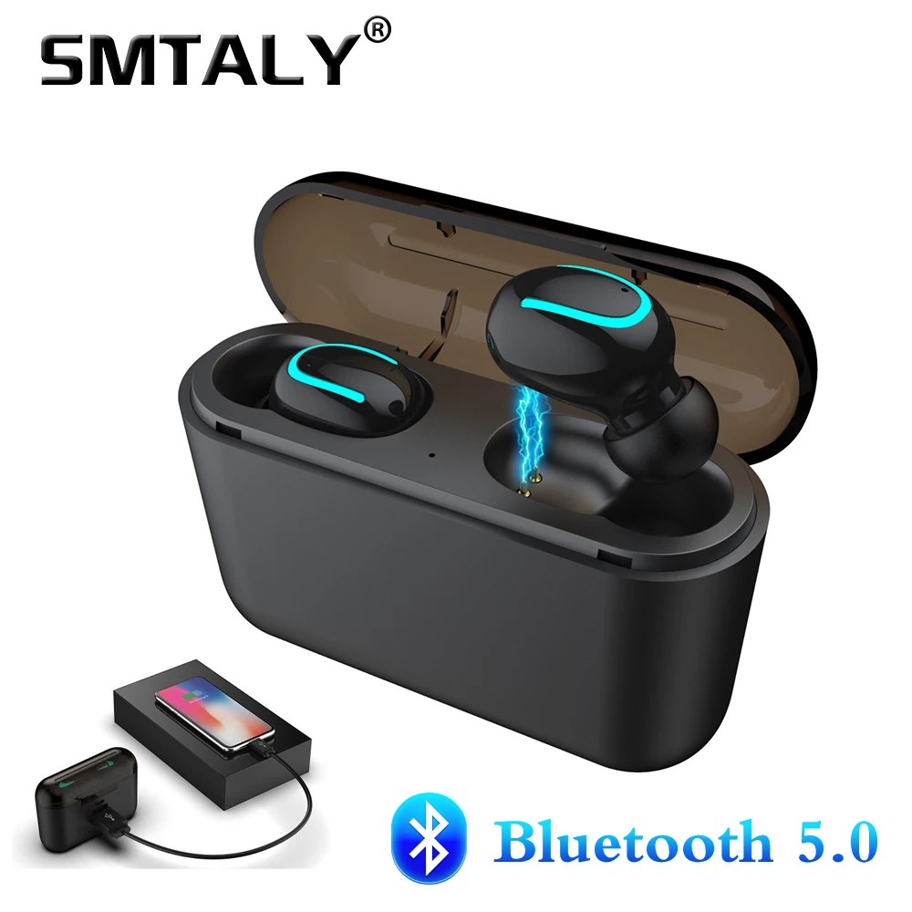 

Bluetooth 5.0 TWS Earphone Wireless Headphone Earphone With Charging Box Mic Sports Earbuds Headset For Ios Android Phones
