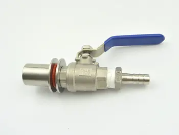 

Stainless Steel homebrew Kettle ball Valve Kit w/barb, 1/2"BSP, 1/2"Bar ,bulkhead fitting