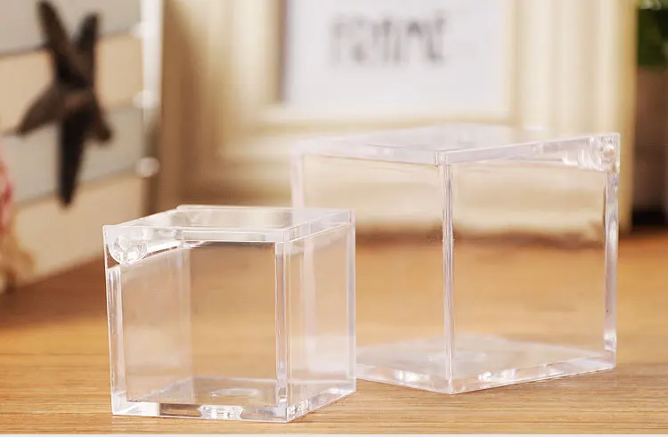 6x6x6 см прозрачная акриловая кубическая коробка, пластиковая прозрачная подарочная коробка, Свадебная подарочная коробка для хранения, пластиковая коробка для ювелирных изделий