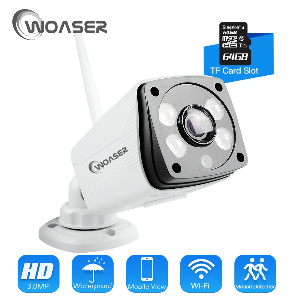 

WOASER HD 3.0MP FishEye IP Camera 360 degree Full View Outdoor Waterproof 2043X1536 Network Home Security WiFi Camera Panoramic