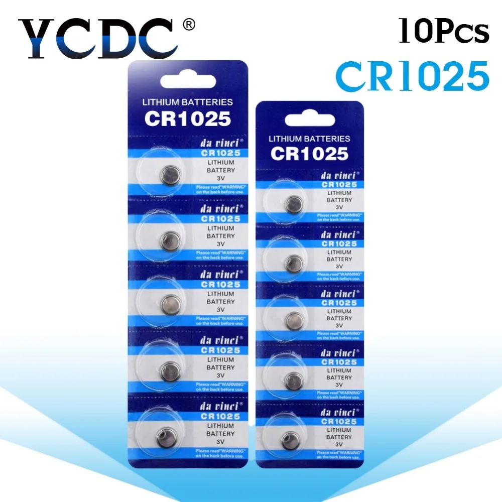 Cheap 10pcs High Capacity CR1025 3v lithium battery Cell Button Card