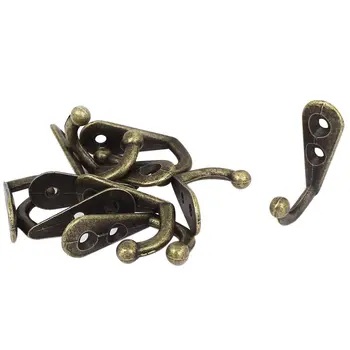 

CNIM Hot Bronze Tone Vintage Style Wall Mounted Single Hook Hangers 10 Pcs