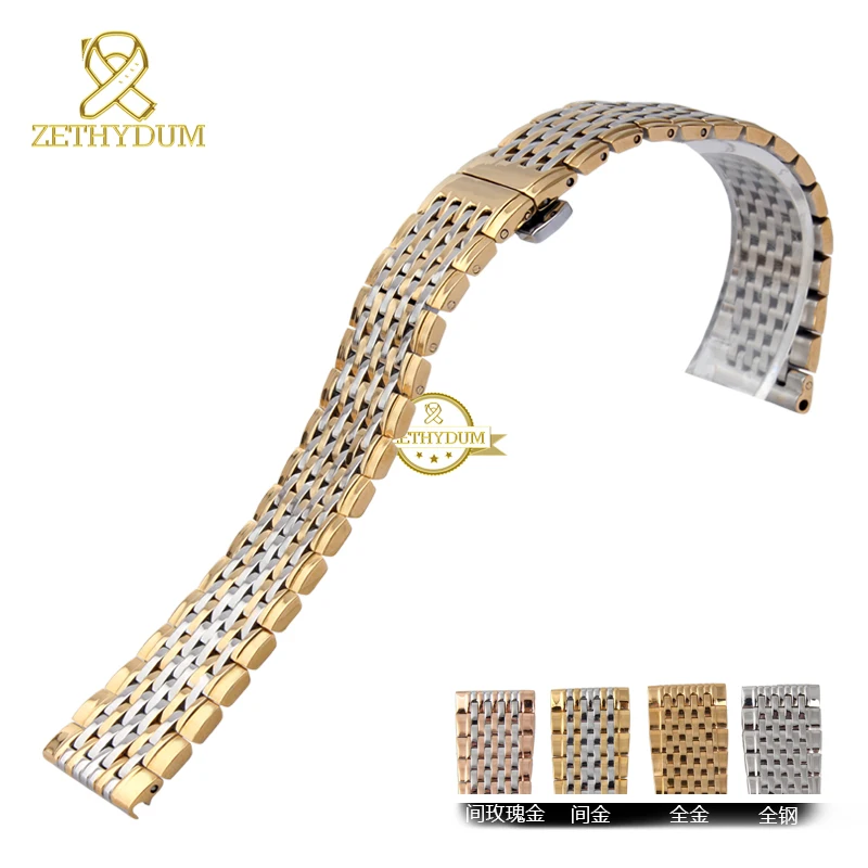 

Thin solid metal watchband Stainless steel bracelet 13 18mm watch strap man woman wristwatches band rose gold for L4.709.209