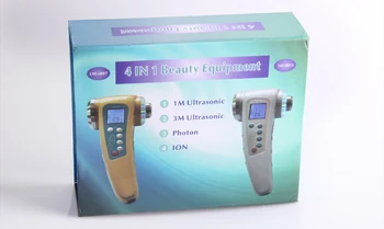 

4 IN 1 LCD Display Beauty Equipment 1MHZ Ultrasound+3MHZ Ultrasonic+Galvanic Ion +Led Photon Skin Rejuvenation Facial Massager